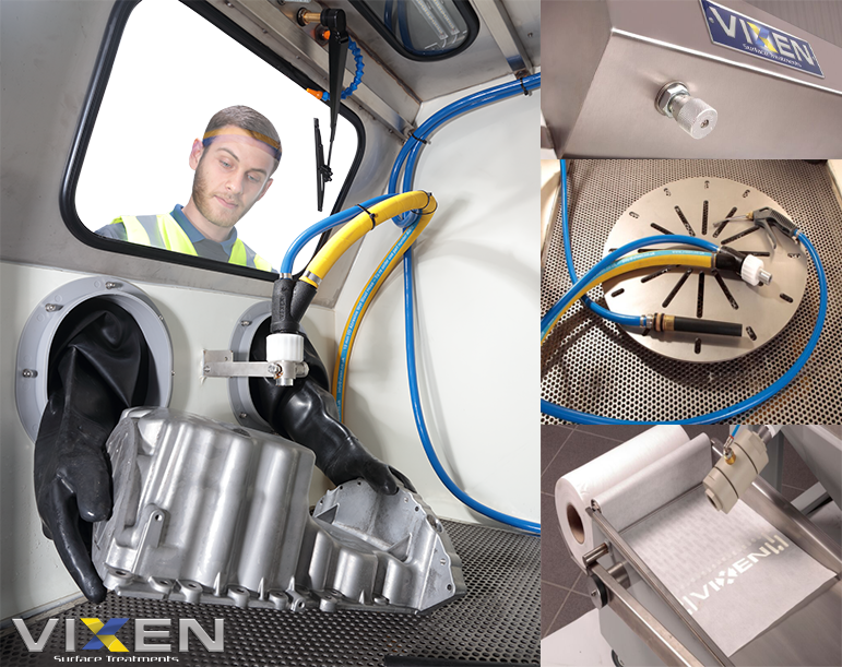 VIXEN Vapor Blasting machine inside view VIXEN Vapor Blasting machine in Feasterille, PA