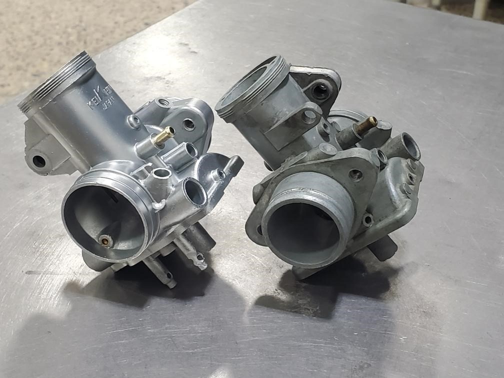 Vapor honed carburetor before and after comparison
